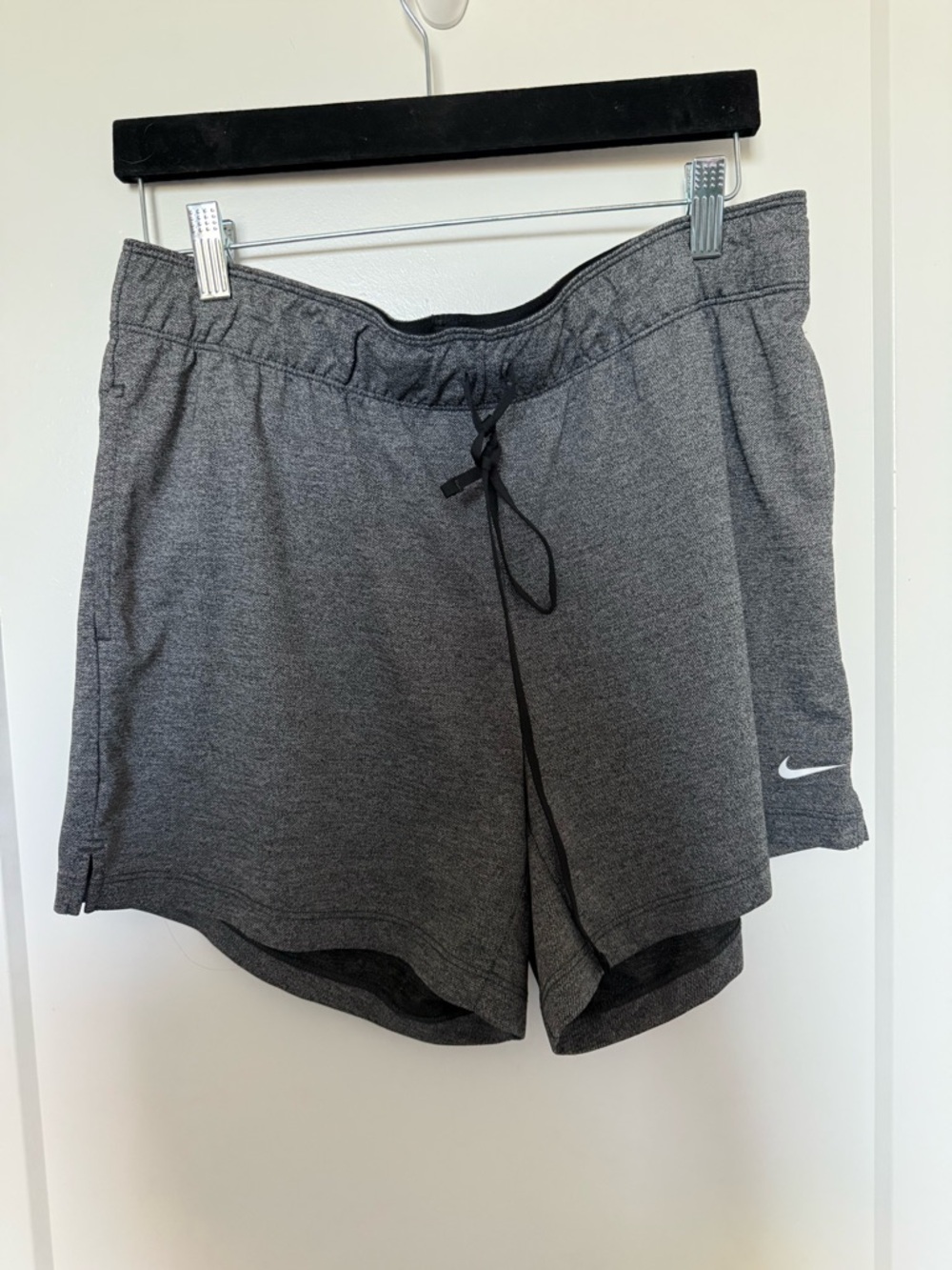 Nike Women's Heather Dark Gray Athletic Shorts with Drawstring